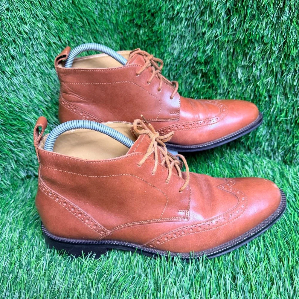 Cole Haan Mens British‎ Tan Leather Wingtip Chukka Boots C12674 Brown Size 7.5 M